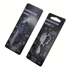 Versatile Key Shaped Pocket Tool Stainless Steel Key Chain Gadget