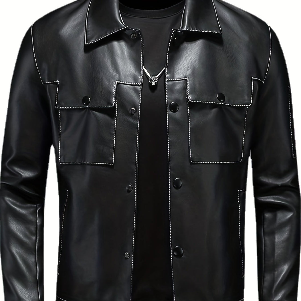 Men's Lapel Button Up Jacket for Outdoor Activities