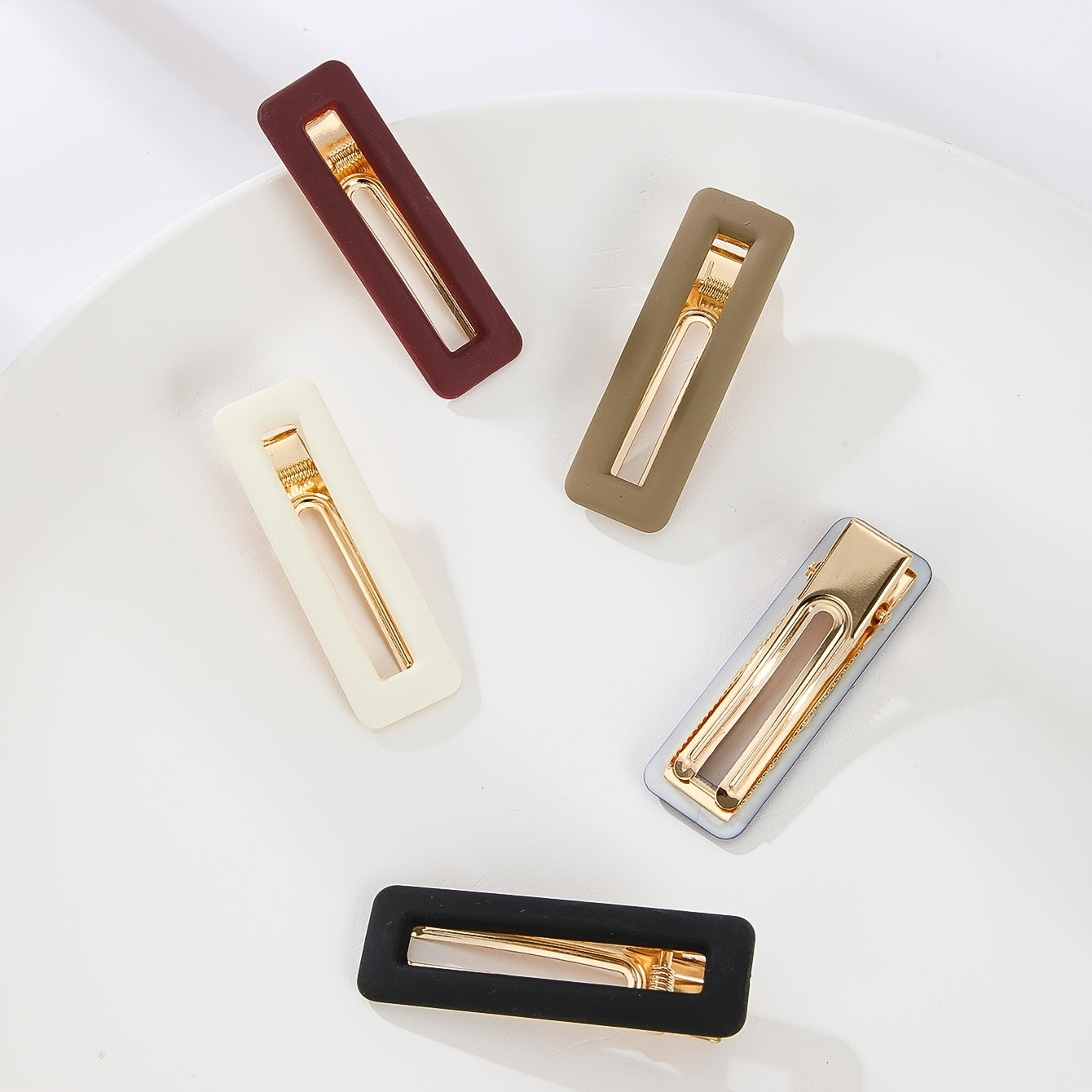 5pcs Hollow Duckbill Snap Clip Non Slip Hair Accessory