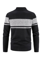 Men's Cable Knit Turtleneck Sweater Full Zip Jacket