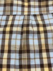  Casual Plaid Print Long Sleeve Button Up Tunic Shirt