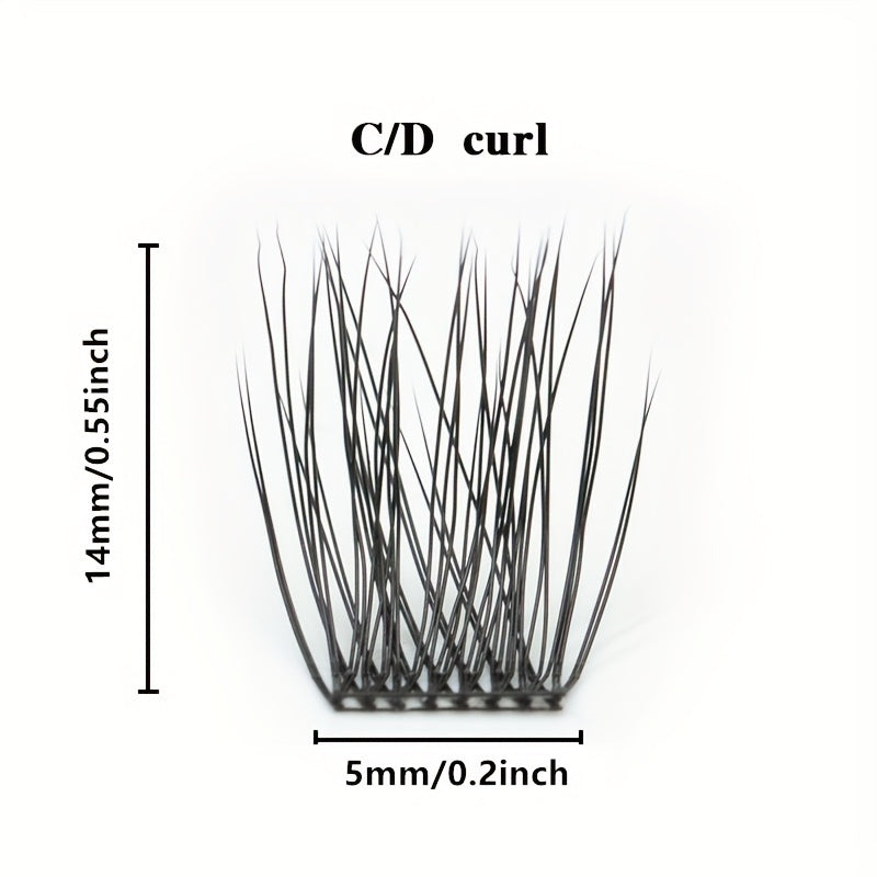 Curling Individual Lash Clusters 72 Pcs DIY Extensions 10-16mm Mix Length