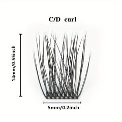 Curling Individual Lash Clusters 72 Pcs DIY Extensions 10-16mm Mix Length