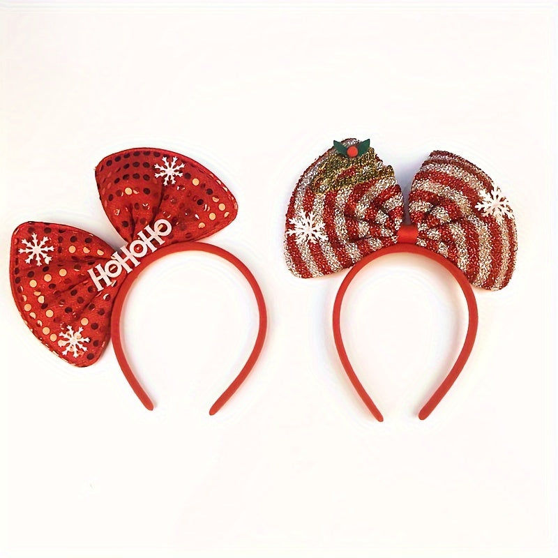Christmas Festive Supplies Sequin Letter Bow Headband Word Sign