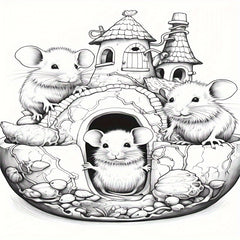 Deluxe Mouse Coloring Book 22 Pages Relaxing Art & Craft Activity