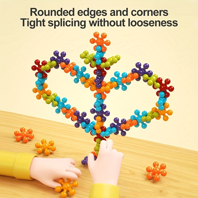 3D Snowflake Plum Blossom Building Blocks Set - Educational Plastic Assemb
