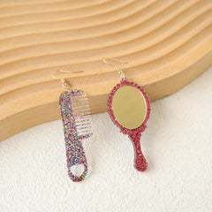 Y2K Acrylic Mirror Comb Earrings Cute Female Gift