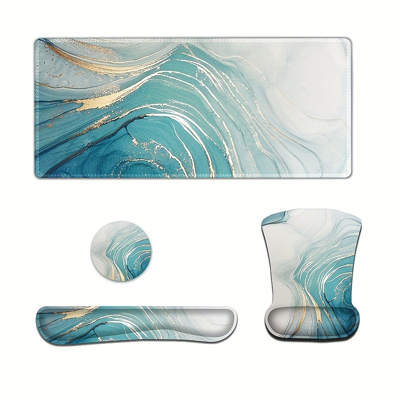 Gaming Mousepad Wrist Support Set XXL Desk Mat Keyboard Wrist Rest