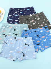 5pcs Toddler Boys Dinosaur Boxer Briefs Soft Comfortable Underwear