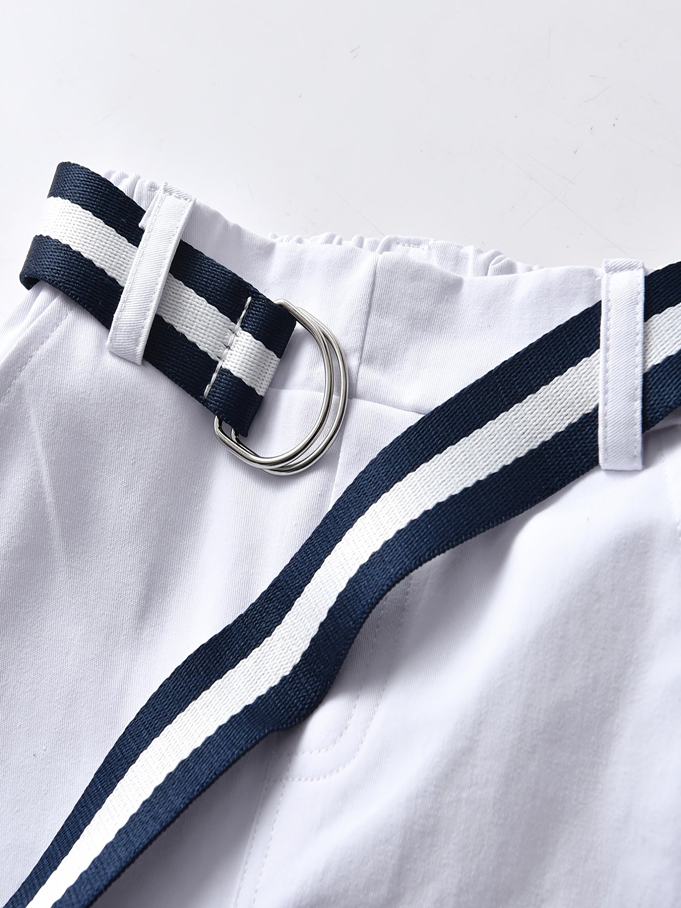 Toddler Boys Embroidered Belted Suit Pants