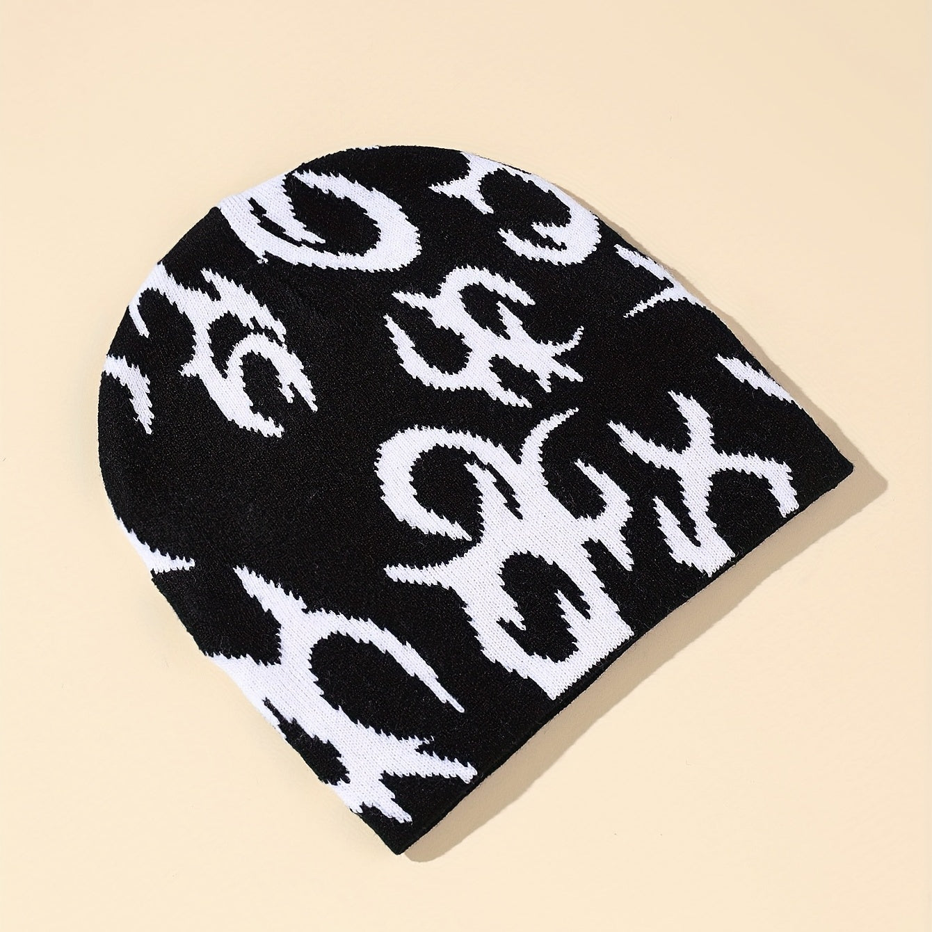 Men's Coldproof Melon Leather Hat Knitted Beanie