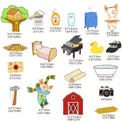 19pcs Pig Pancake Felt Storybook Puppet Theater Props Interactive Storytelling