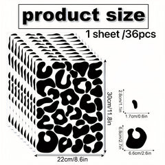 36pcs Leopard Print Wall Stickers Minimalist Texture Home Decoration
