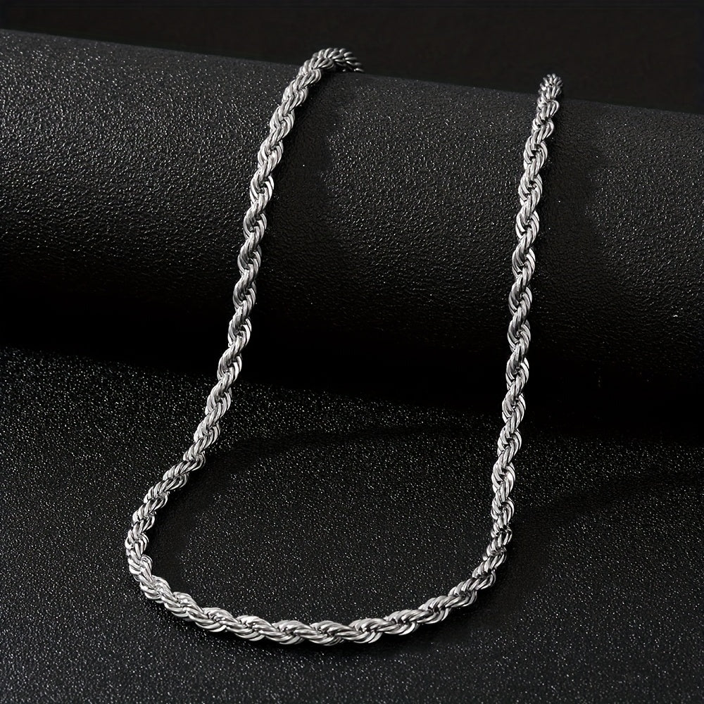 Stainless Steel Twist Chain Necklace Unisex Neck Jewelry