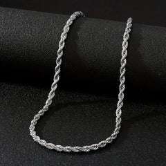 Stainless Steel Twist Chain Necklace Unisex Neck Jewelry