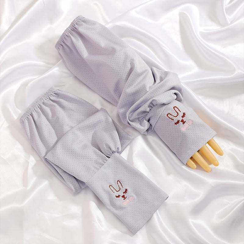 Cartoon Bunny Ice Sleeves UV Protection Gloves