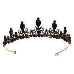 Vintage Gothic Antique Crown Tiara Headband With Rhinestone Crystals