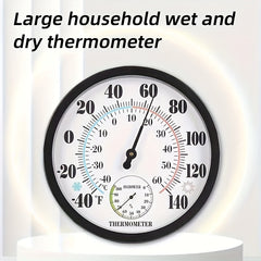 Wall Mounted Indoor Thermometer Hygrometer No Batteries