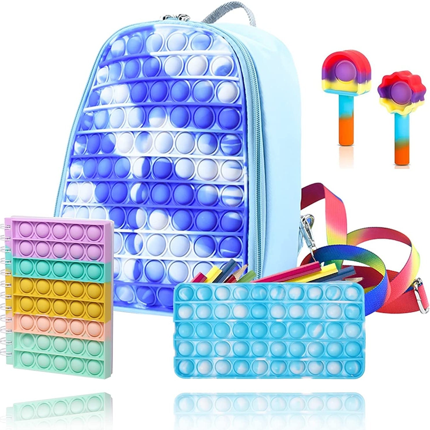 Colorful Pop Bubble Fidget Toy Backpack - Stress Relief