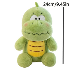 2pcs Dinosaur Plush Dolls Soft Green Cartoon Animal Toys Yellow Belly