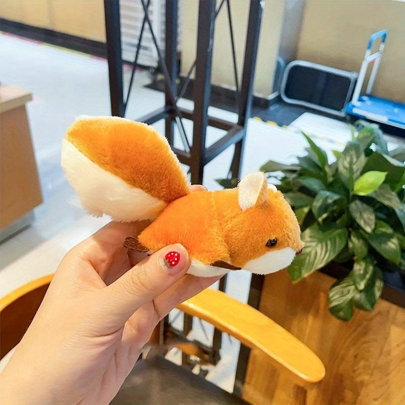 2pcs Cute Squirrel Plush Keychains Soft Animal Toys Brown & Fur for Bags Friends