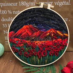 DIY Landscape Embroidery Kit with Embroidery Hoop
