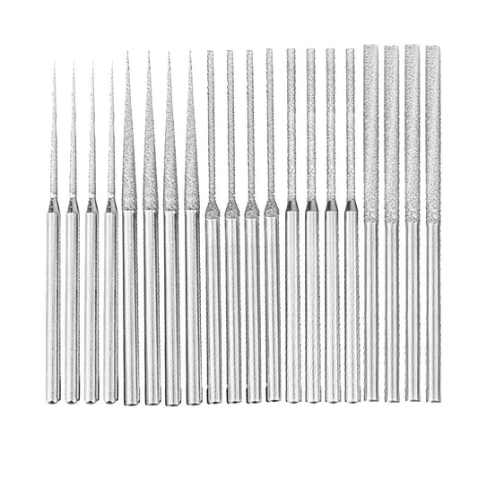 20 Pcs Diamond Grinding Set 5 Shapes 1/8 Inch Shank Rotary Tool