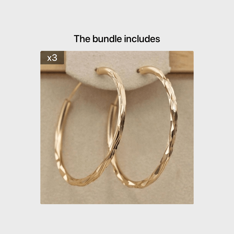 Golden Big Circle Hoop Earrings 18K Plated Jewelry For Women