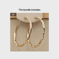 Golden Big Circle Hoop Earrings 18K Plated Jewelry For Women