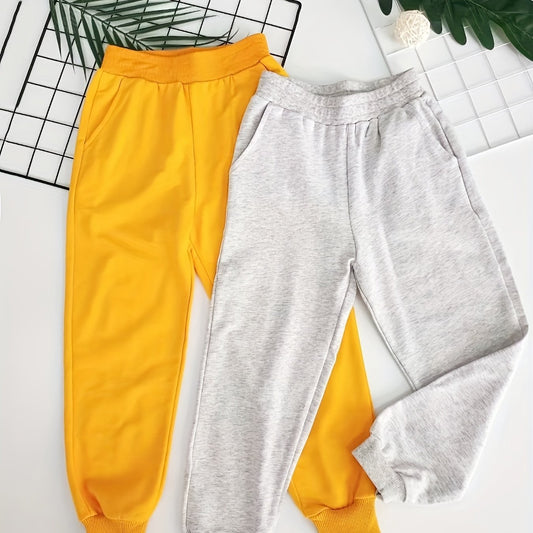 2pcs Boys Casual Active Sweatpants Quick Dry Jogger Sports Pants