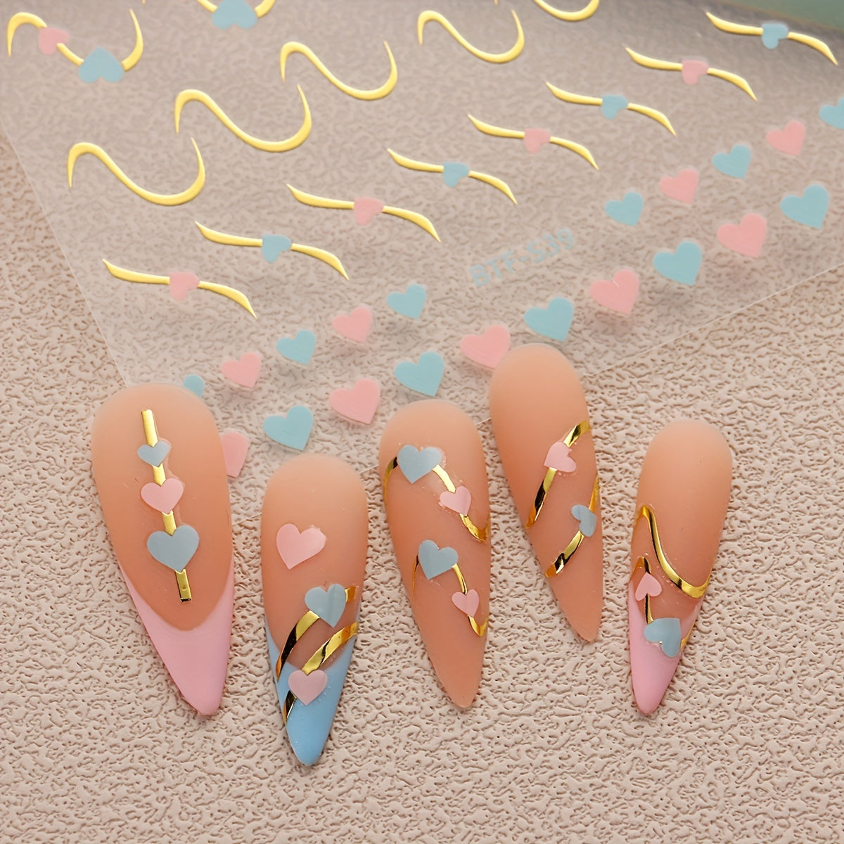 3 Sheets French Line Nail Stickers Self Adhesive Nail Decal