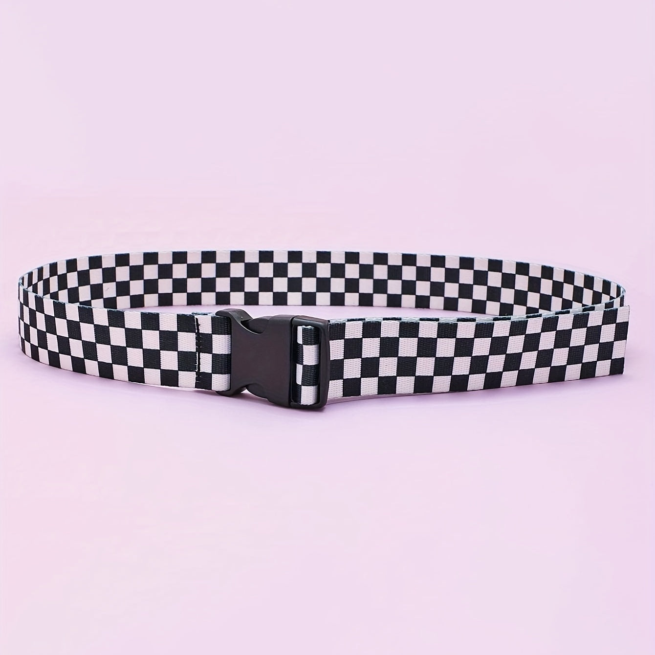1pc Grid Insert Buckle Belt For Men