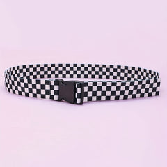 1pc Grid Insert Buckle Belt For Men