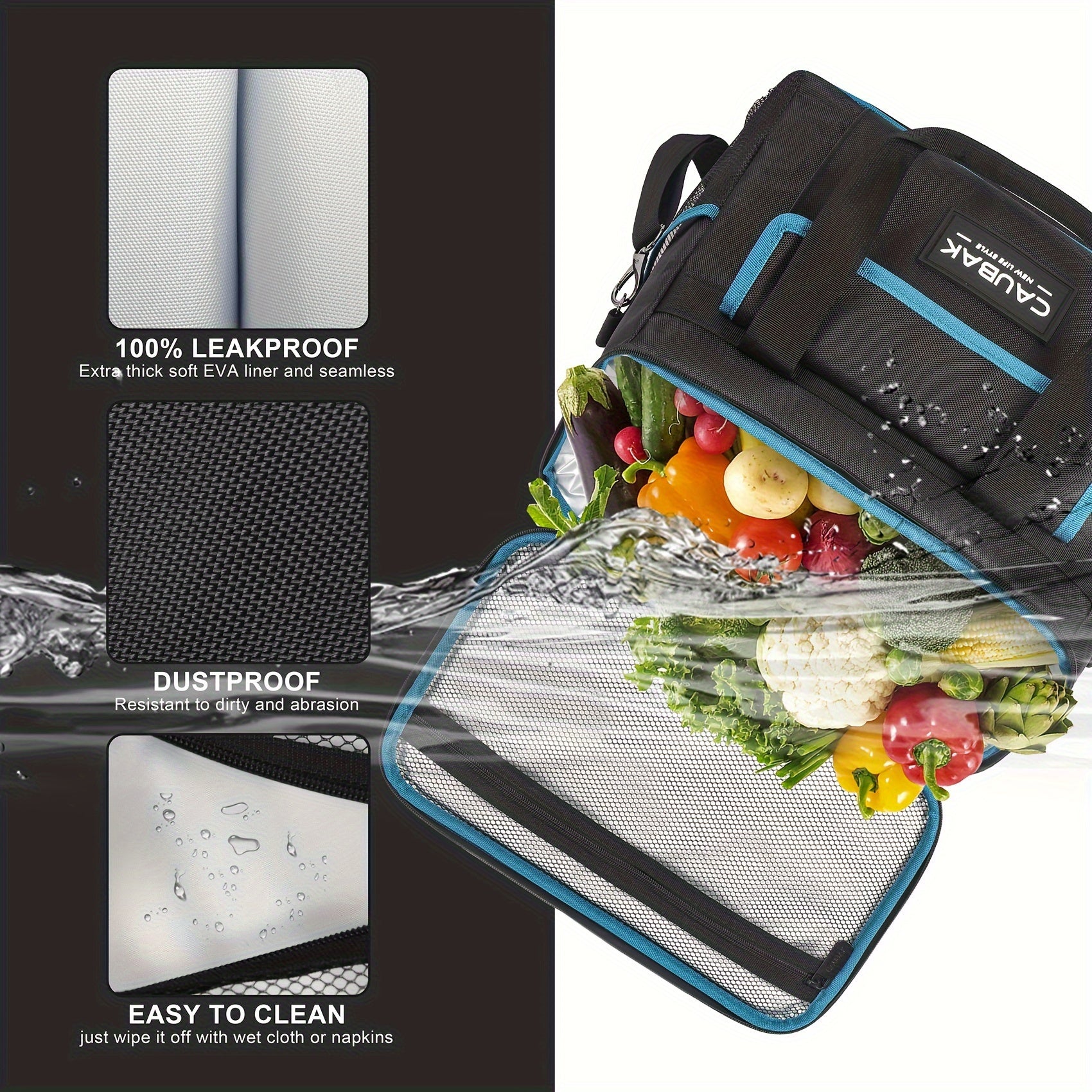 18L Insulated Lunch Bag Leakproof Cooler Tote with Adjustable Shoulder