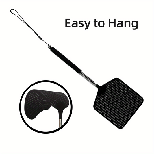 Heavy Duty Telescopic Fly Swatter Durable Plastic & Stainless Steel Handle
