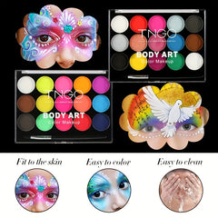 15 Colors Water Soluble Paint Kit for Halloween Cosplay Parties