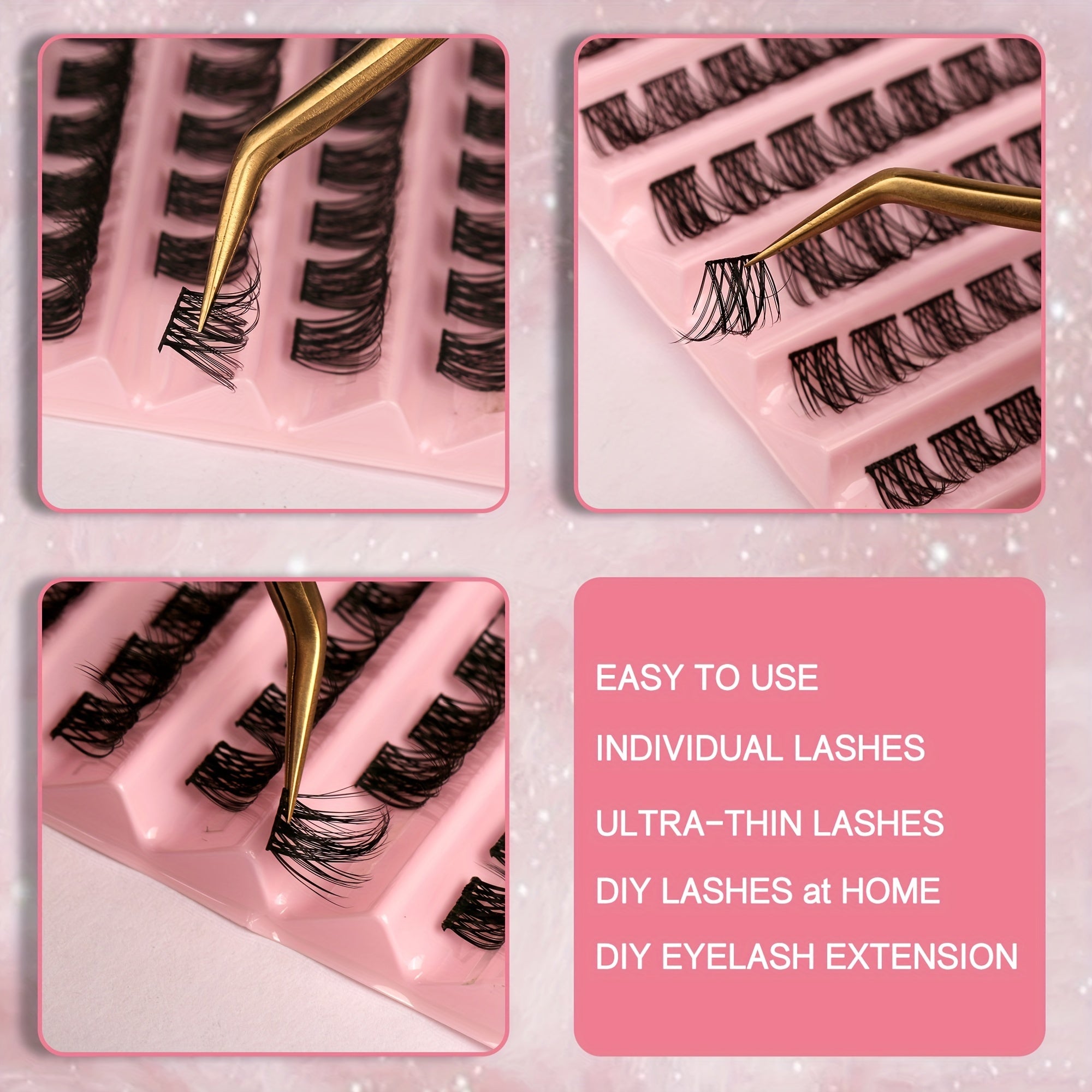 Volume Lash Extensions 110 Clusters C D Wispy Lashes DIY Home Application