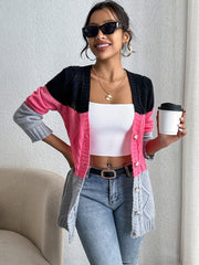 Casual Long Sleeve Cardigan For Spring & Fall Women's Clothing