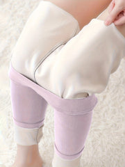 Plush Thermal Pants Soft & Comfy Elastic Tights For Winter Women's Lingerie