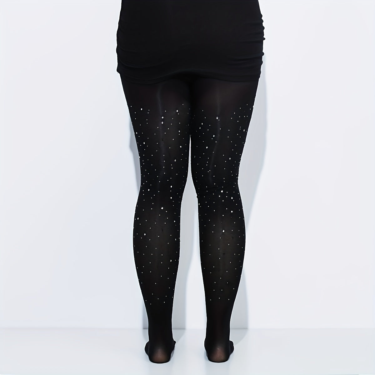 Glitter Rhinestone Plus Size Party Pantyhose