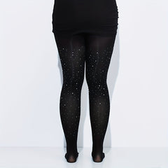 Glitter Rhinestone Plus Size Party Pantyhose