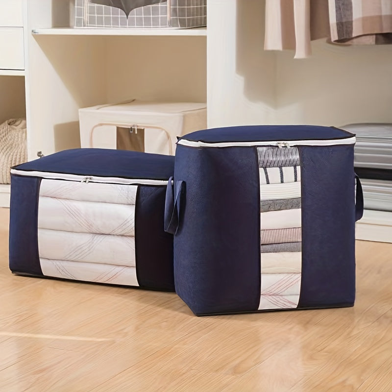 Large Clothes Storage Bag Organizer with Handle & Clear Window