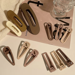 3pcs Matte Solid Snap Hair Clips for Ladies