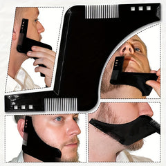 Men's Beard Shaping Styling Template Comb Facial Hair Trim Brush