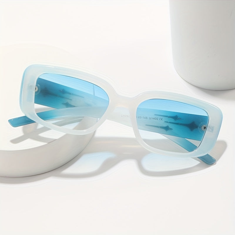 Y2K Jelly Rectangle Sunglasses UV400 Sun Shades