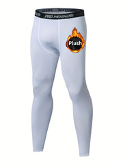 Men's High Stretch Thermal Fleece Leggings for Winter Wear