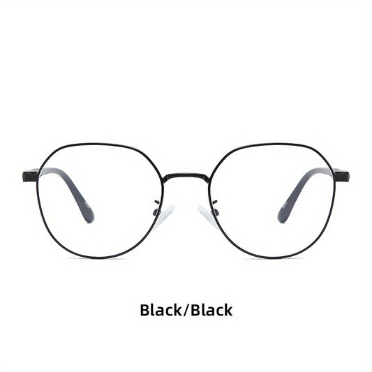 Metal Round Frame Light Blocking Glasses Spectacles Lens