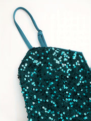 Sequin Decor Bodycon Midi Cami Party Dress