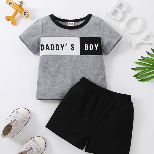 2pcs Baby Boys Daddy's Boy T shirt & Shorts Set Clothes