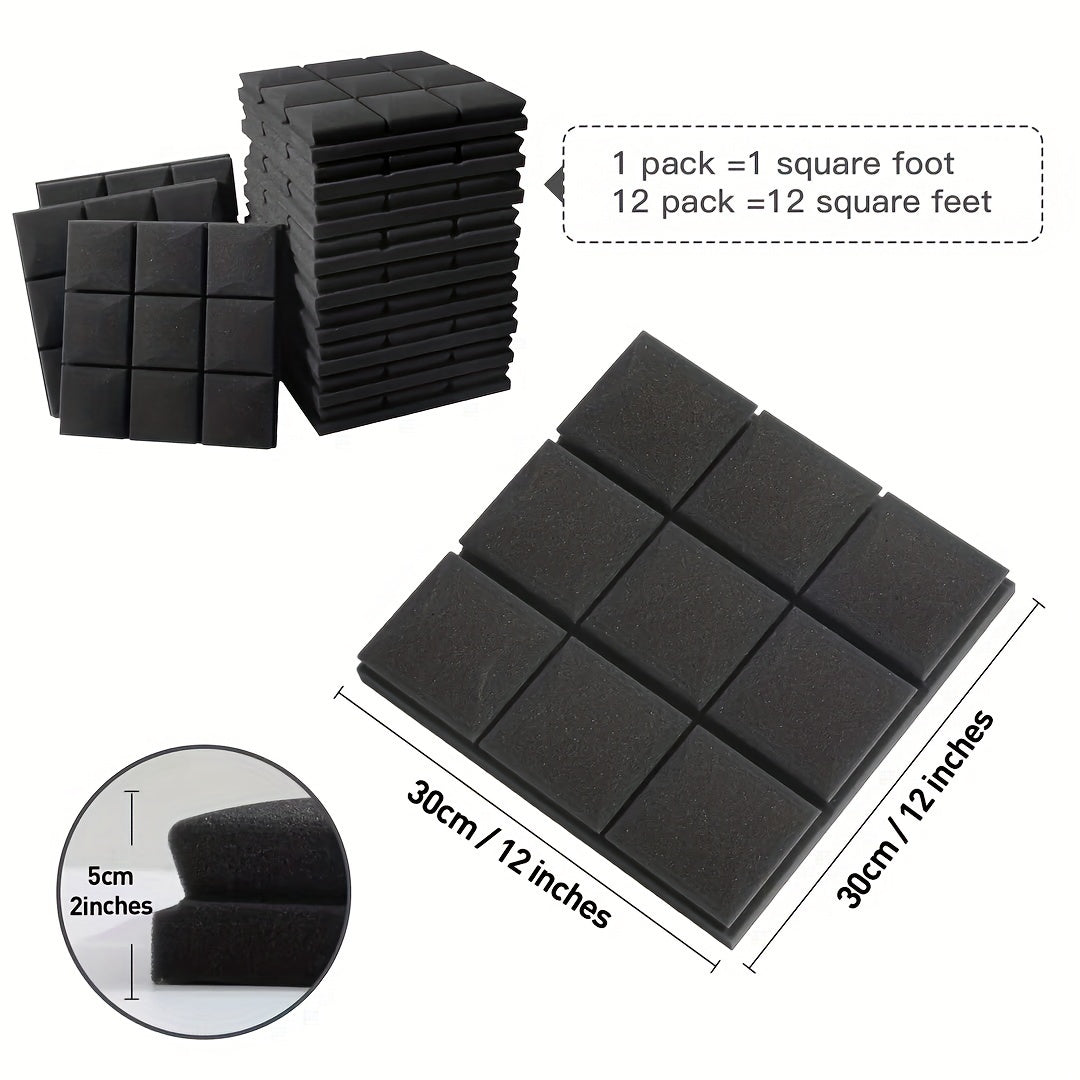 12pcs Sound Absorbing Cotton for Recording Room Live Streaming